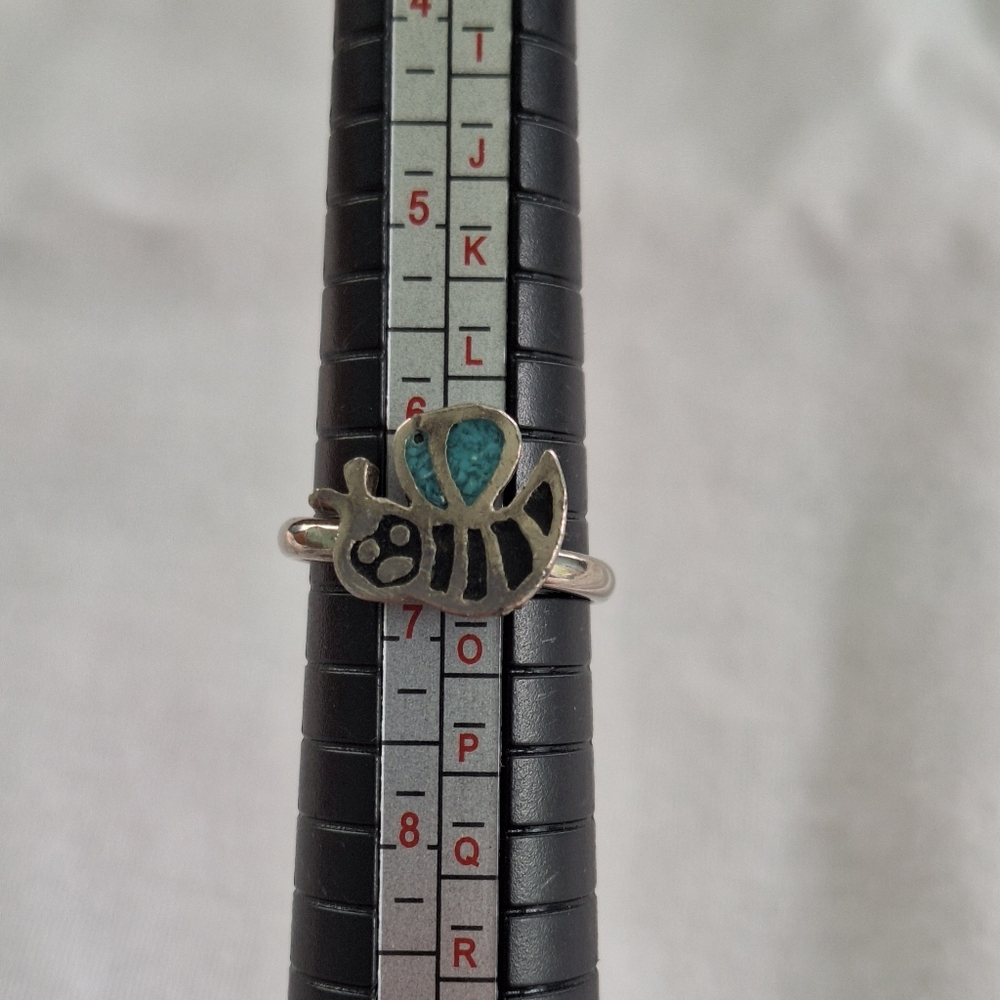 Crushed Turquoise Bee Ring